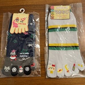NWOT Colorful Toe Socks Set- 2pairs